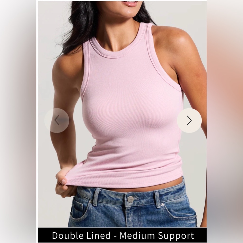 NWT Klassy Network Ribbed Tank Top ~ Light Pink